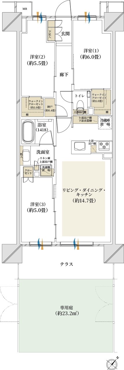 クレストプライムシティ南砂 間取り B-Bg type