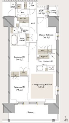 クレストタワー西日暮里 間取り D1 type