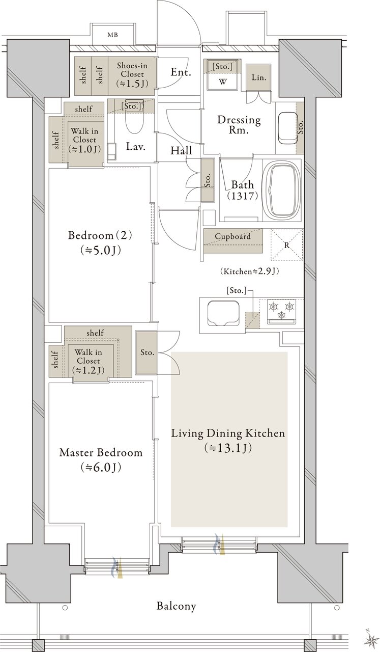クレストタワー西日暮里 間取り C type