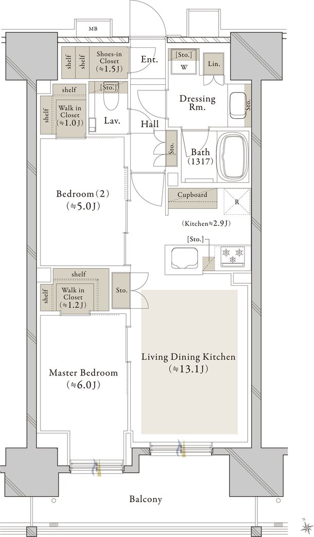 クレストタワー西日暮里 間取り C type