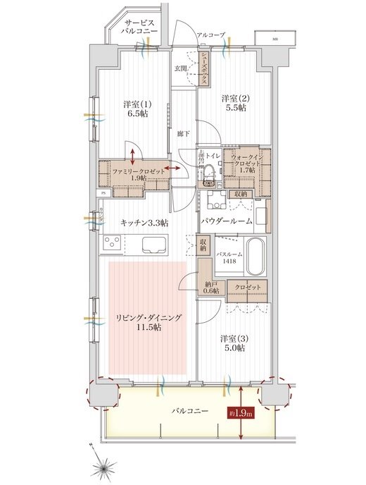 アルファステイツ市川下総中山 間取り A type
