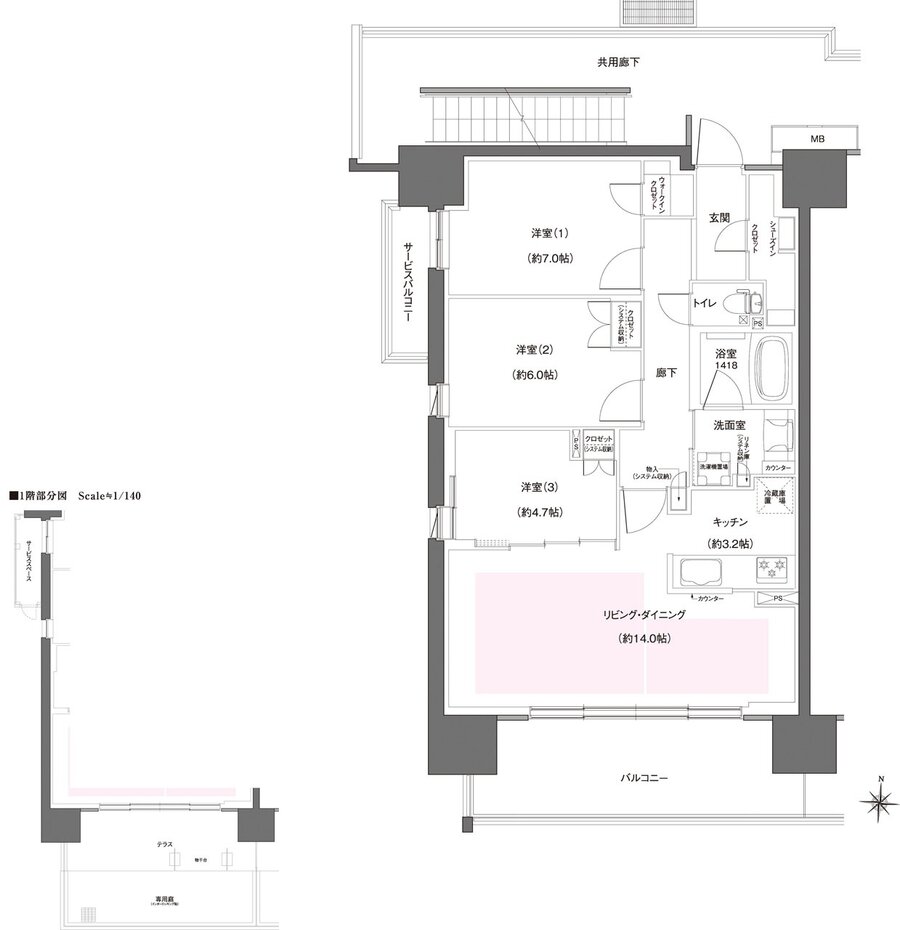 ザ・グランドグレイス 大阪西九条 間取り Ag type