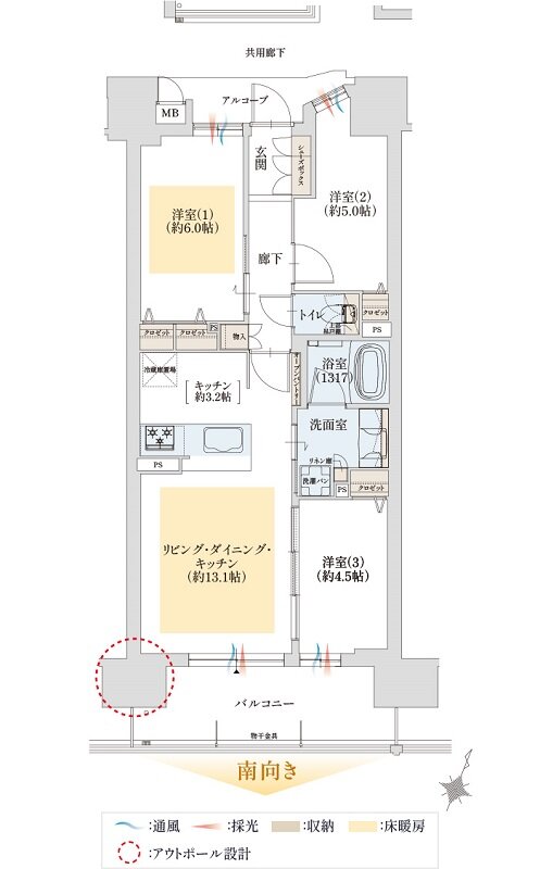 グランドパレス近江八幡 間取り E type
