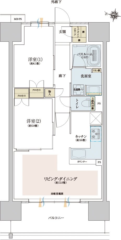 ザ・ライオンズ西九条 間取り F2 type