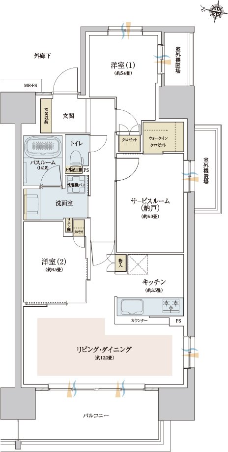 ザ・ライオンズ西九条 間取り J2 type