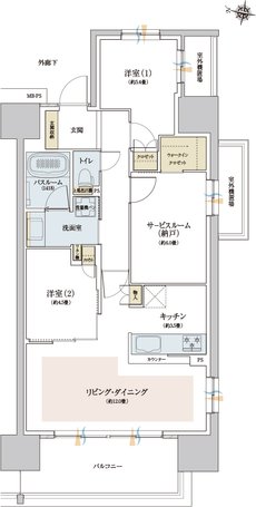 ザ・ライオンズ西九条 間取り J2 type
