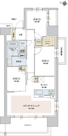 ザ・ライオンズ西九条 間取り J3 type