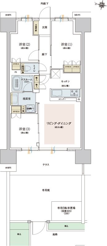 ザ・ライオンズ西九条 間取り E1 type