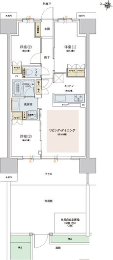 ザ・ライオンズ西九条 間取り E1 type