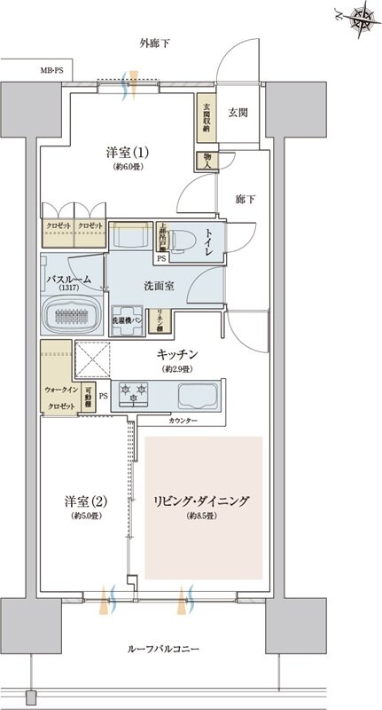 ザ・ライオンズ西九条 間取り H1 type