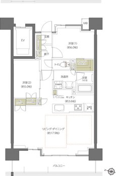 レーベン木町通THE MAISON 間取り B type（SELECT PLAN2）