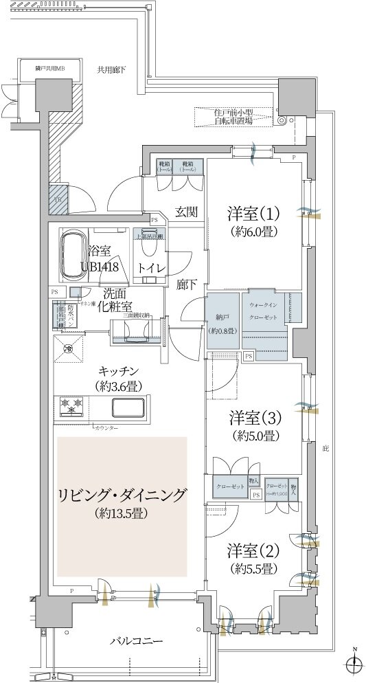 プラウド横浜新子安 間取り J type