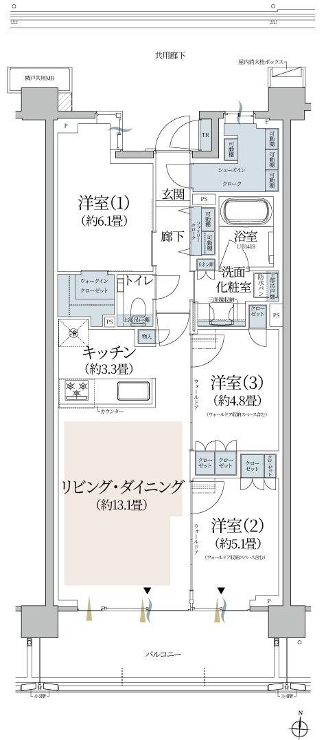 プラウド横浜新子安 間取り H type