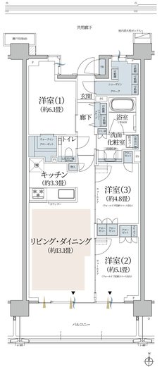 プラウド横浜新子安 間取り H type