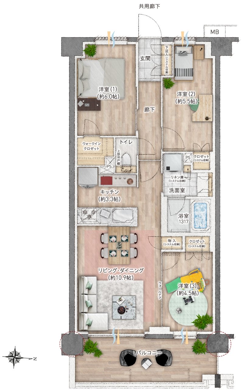 レーベン東川口 ZEFEEL 間取り G type