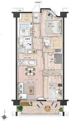 レーベン東川口 ZEFEEL 間取り E type