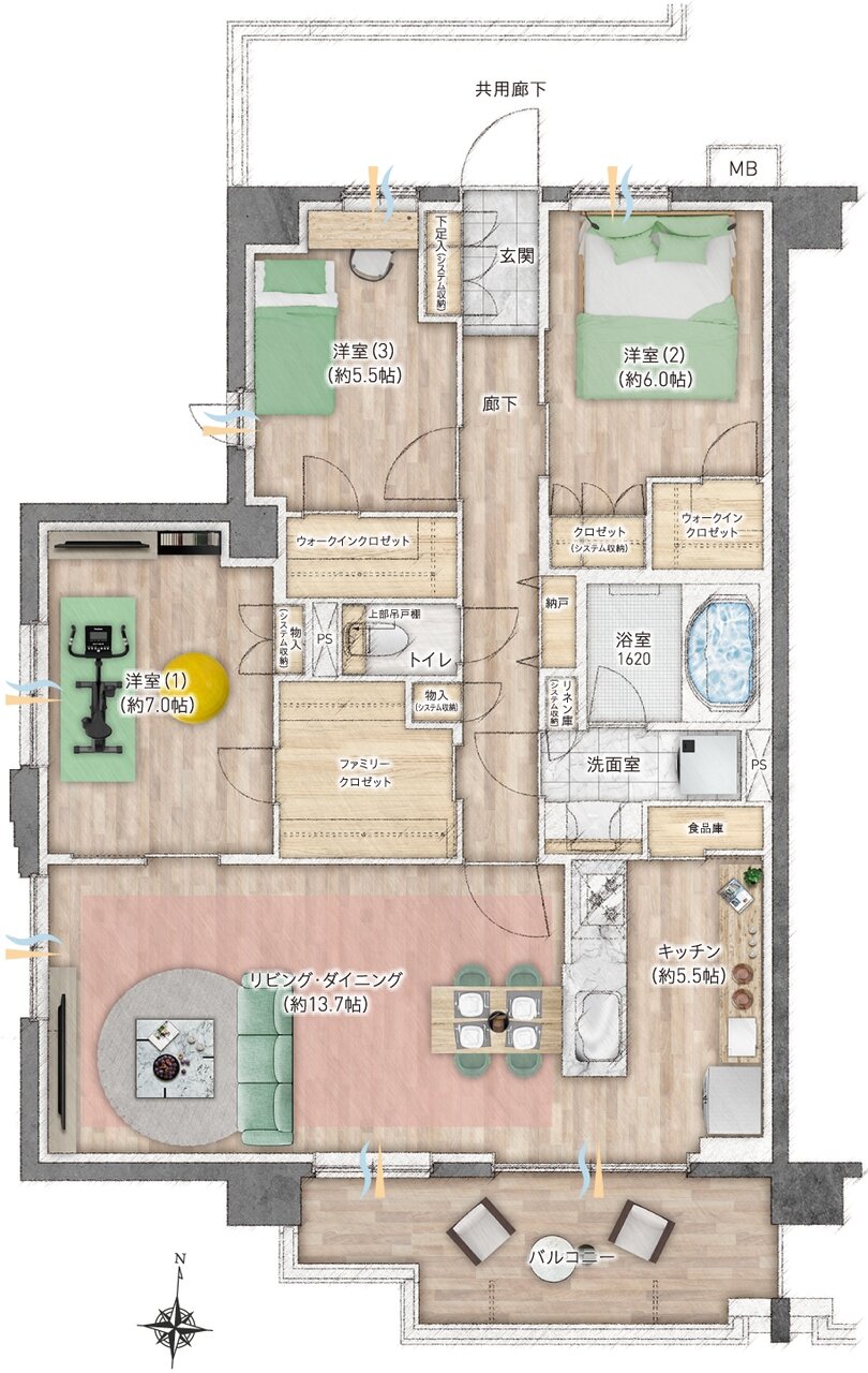 レーベン東川口 ZEFEEL 間取り L type