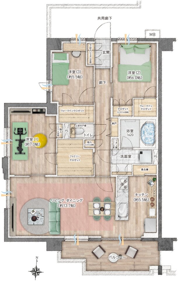 レーベン東川口 ZEFEEL 間取り L type