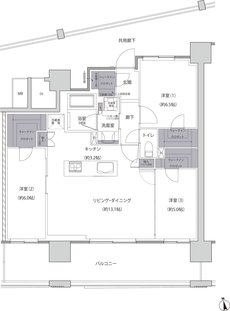 レーベン福井中央ARCGATE 間取り B type