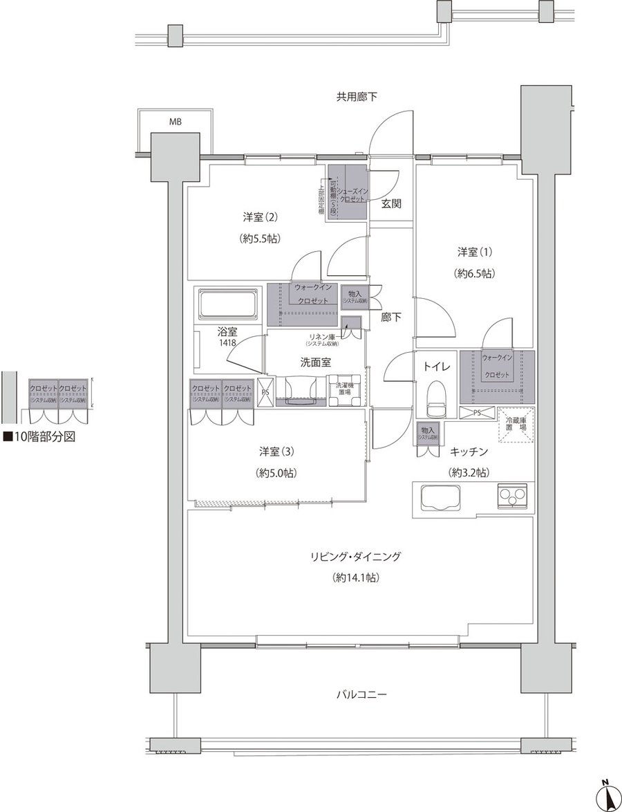 レーベン福井中央ARCGATE 間取り D type