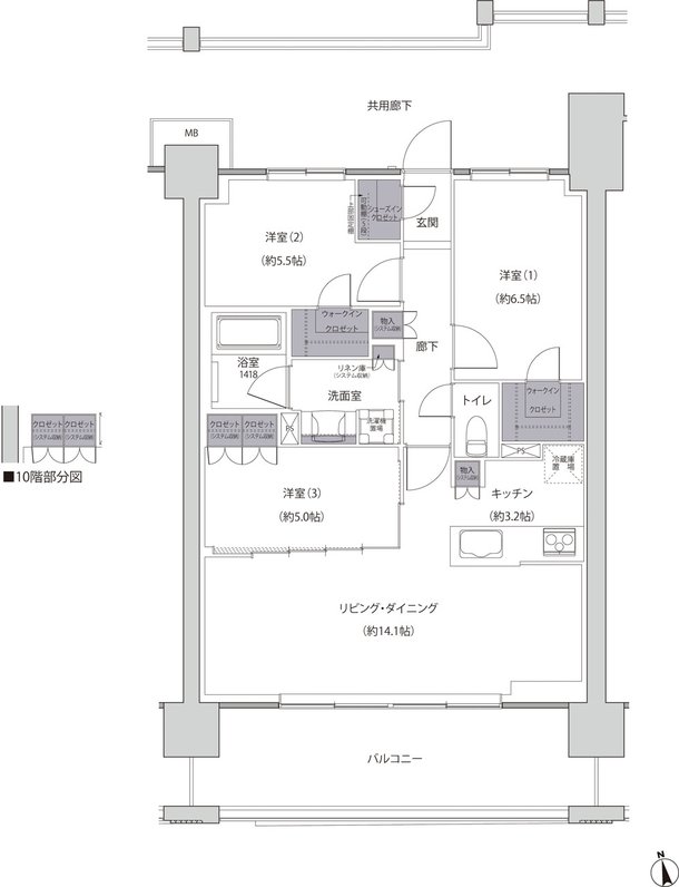 レーベン福井中央ARCGATE 間取り D type