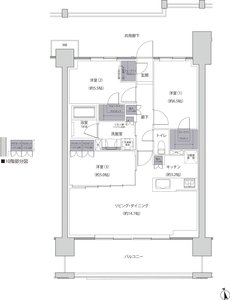 レーベン福井中央ARCGATE 間取り D type