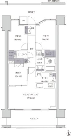 レーベン福井中央ARCGATE 間取り E type