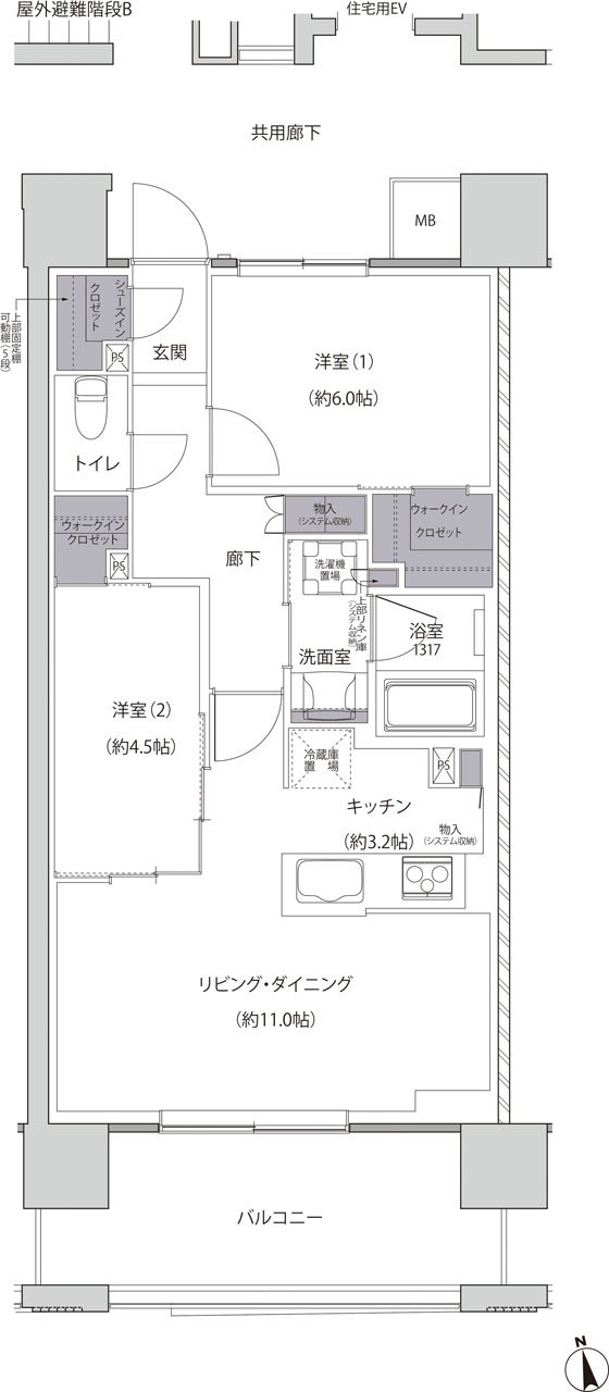 レーベン福井中央ARCGATE 間取り F type