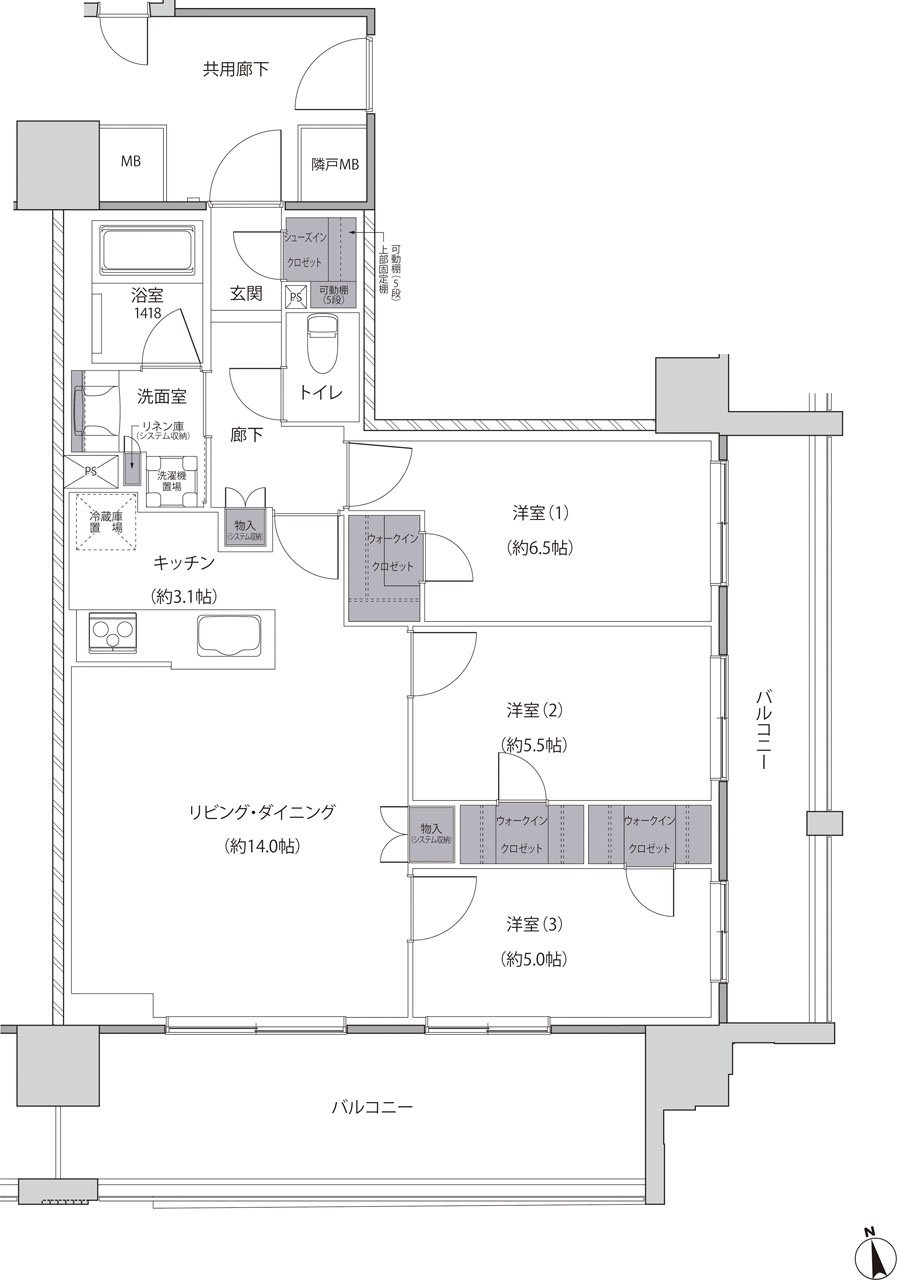 レーベン福井中央ARCGATE 間取り G type