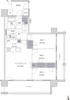 レーベン福井中央ARCGATE 間取り G type