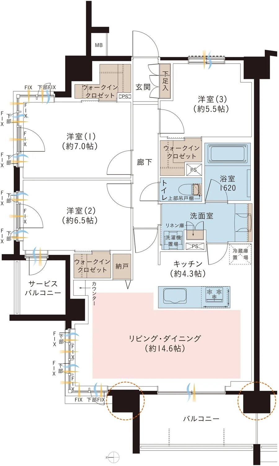 レーベン和光 THE GRANDE 間取り BA type