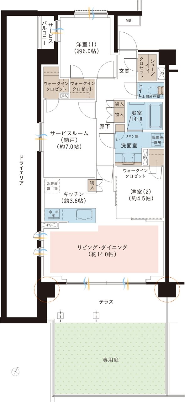 レーベン和光 THE GRANDE 間取り DKg type