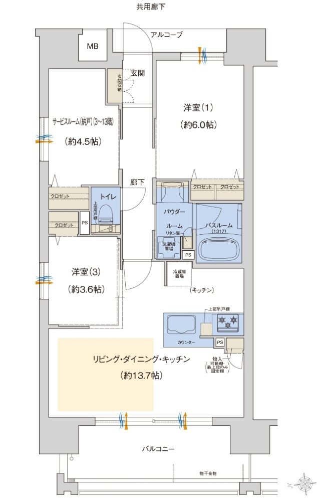 プレサンス ロジェ 上前津駅前 THE RESIDENCE 間取り Aタイプ