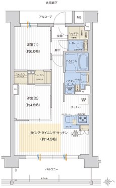 プレサンス ロジェ 上前津駅前 THE RESIDENCE 間取り Lタイプ