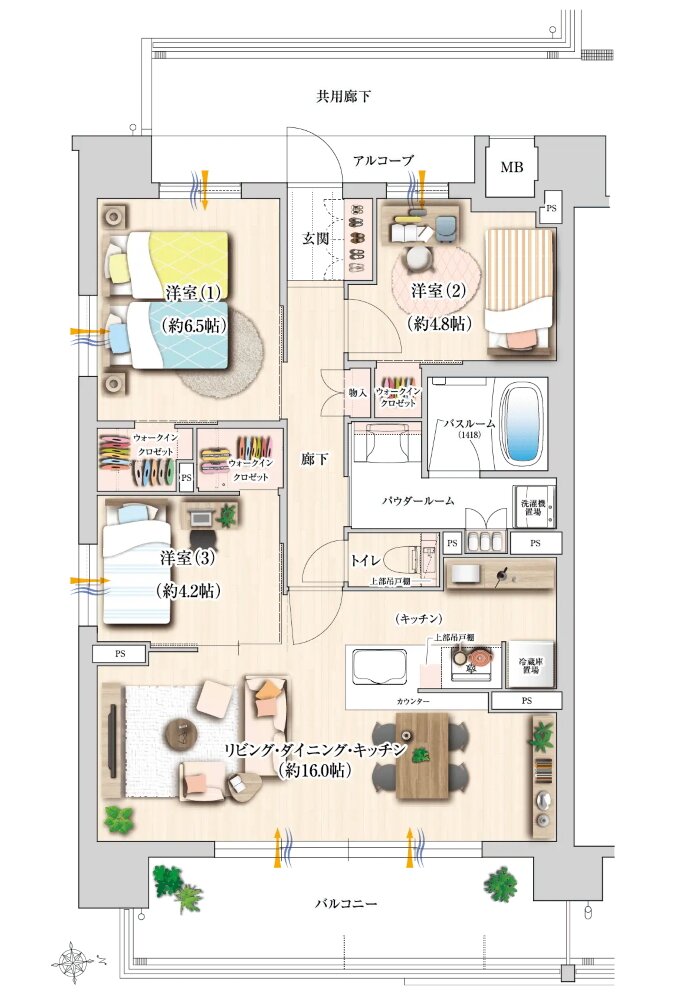 プレサンス ロジェ 上前津駅前 THE RESIDENCE 間取り Kタイプ（MENU1）