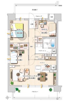 プレサンス ロジェ 上前津駅前 THE RESIDENCE 間取り Kタイプ（MENU1）