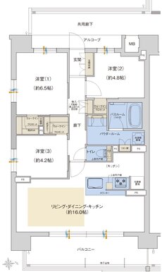 プレサンス ロジェ 上前津駅前 THE RESIDENCE 間取り Kタイプ（MENU3）