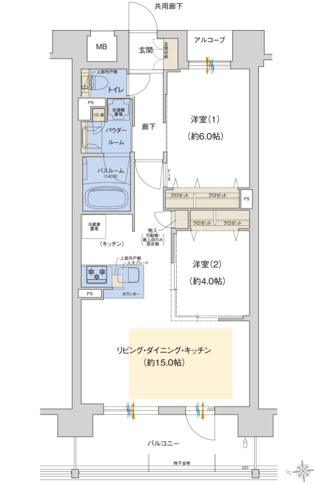 プレサンス ロジェ 上前津駅前 THE RESIDENCE 間取り Jタイプ