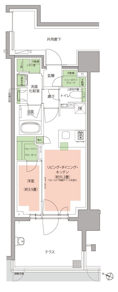 プラウド八幡山 間取り Lt type