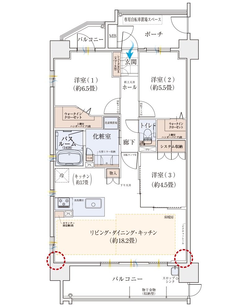 モアグレース守山ステーションフロント 間取り A1タイプ