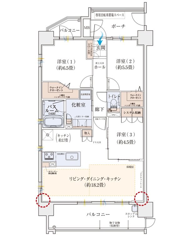 モアグレース守山ステーションフロント 間取り A1タイプ