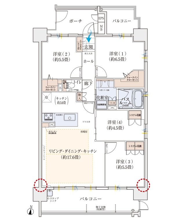 モアグレース守山ステーションフロント 間取り C1タイプ