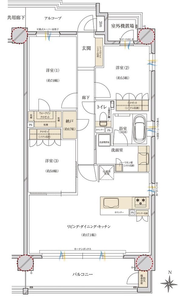 レ・ジェイド甲子園口 間取り K TYPE