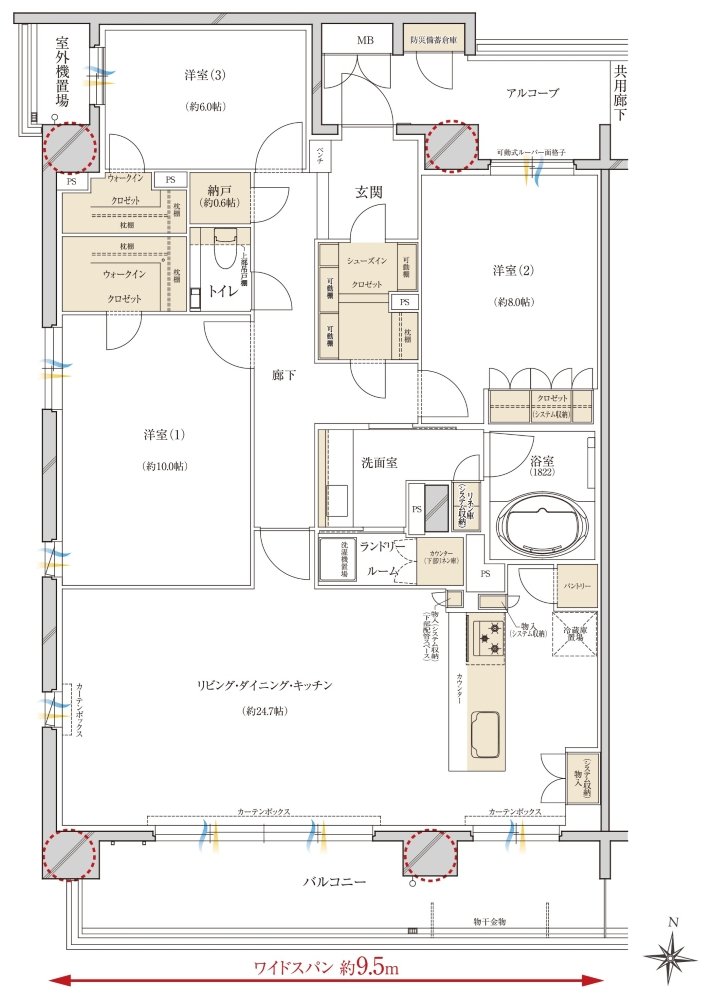レ・ジェイド甲子園口 間取り M TYPE(駐車場優先権利付)