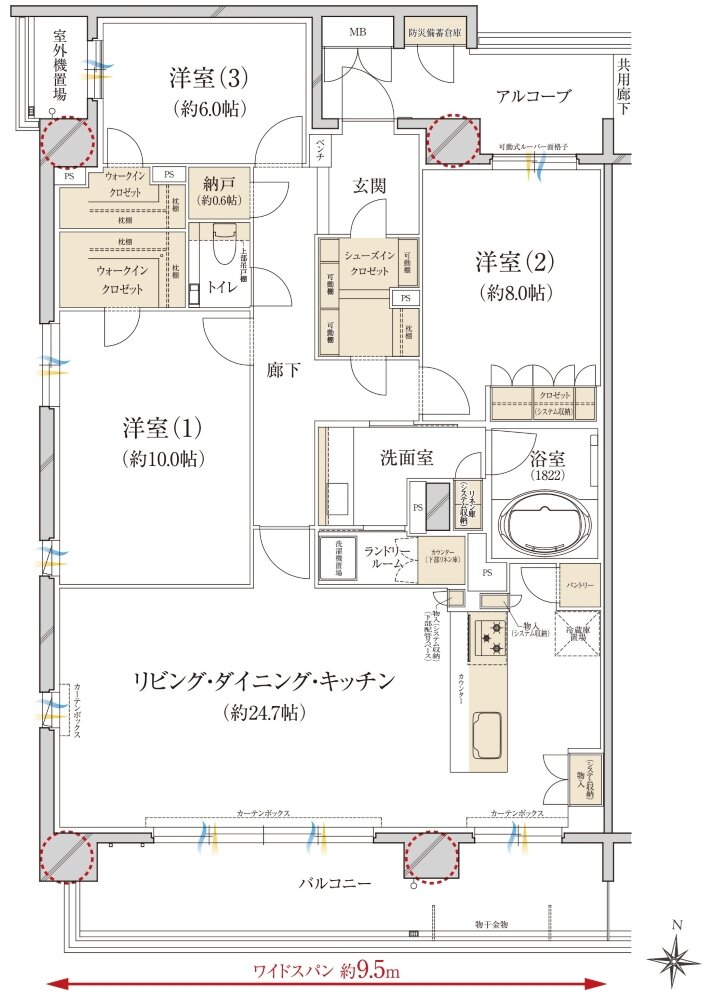 レ・ジェイド甲子園口 間取り M TYPE(駐車場優先権利付)