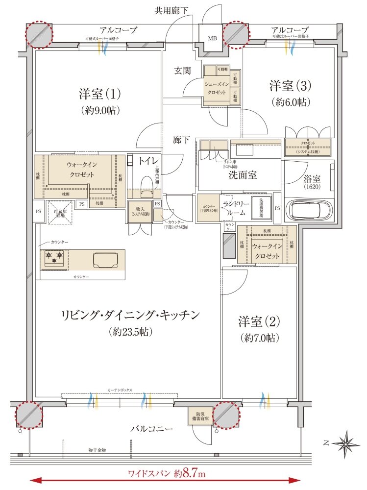 レ・ジェイド甲子園口 間取り O TYPE(駐車場優先権利付)