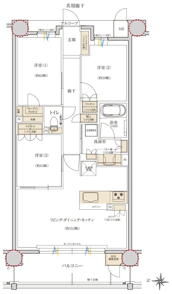 レ・ジェイド甲子園口 間取り B TYPE