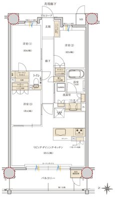 レ・ジェイド甲子園口 間取り B TYPE