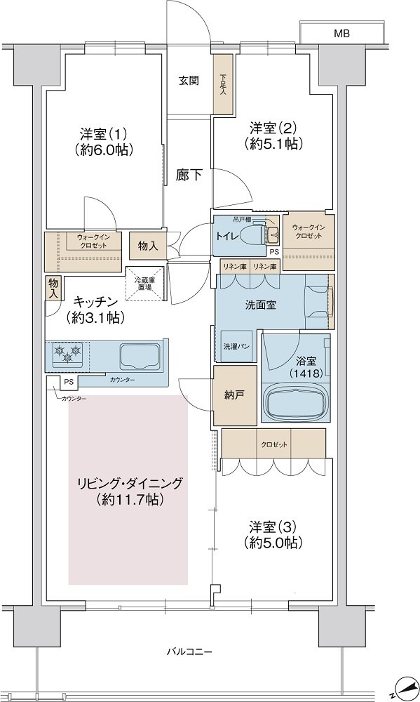 ジェイグラン羽衣 間取り C type