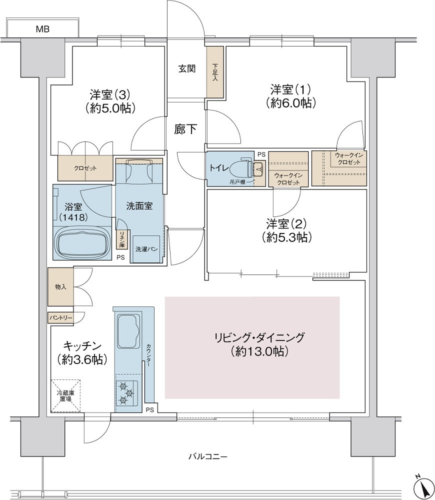 ジェイグラン羽衣 間取り P type